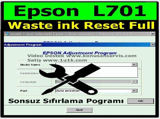 Epson L701 Waste İnk Error Reset Programı